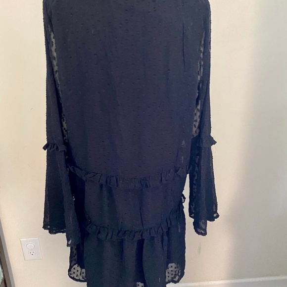 Shein Polka Dot Tassel Tie Neck Babydoll Dress - Picture 3 of 9